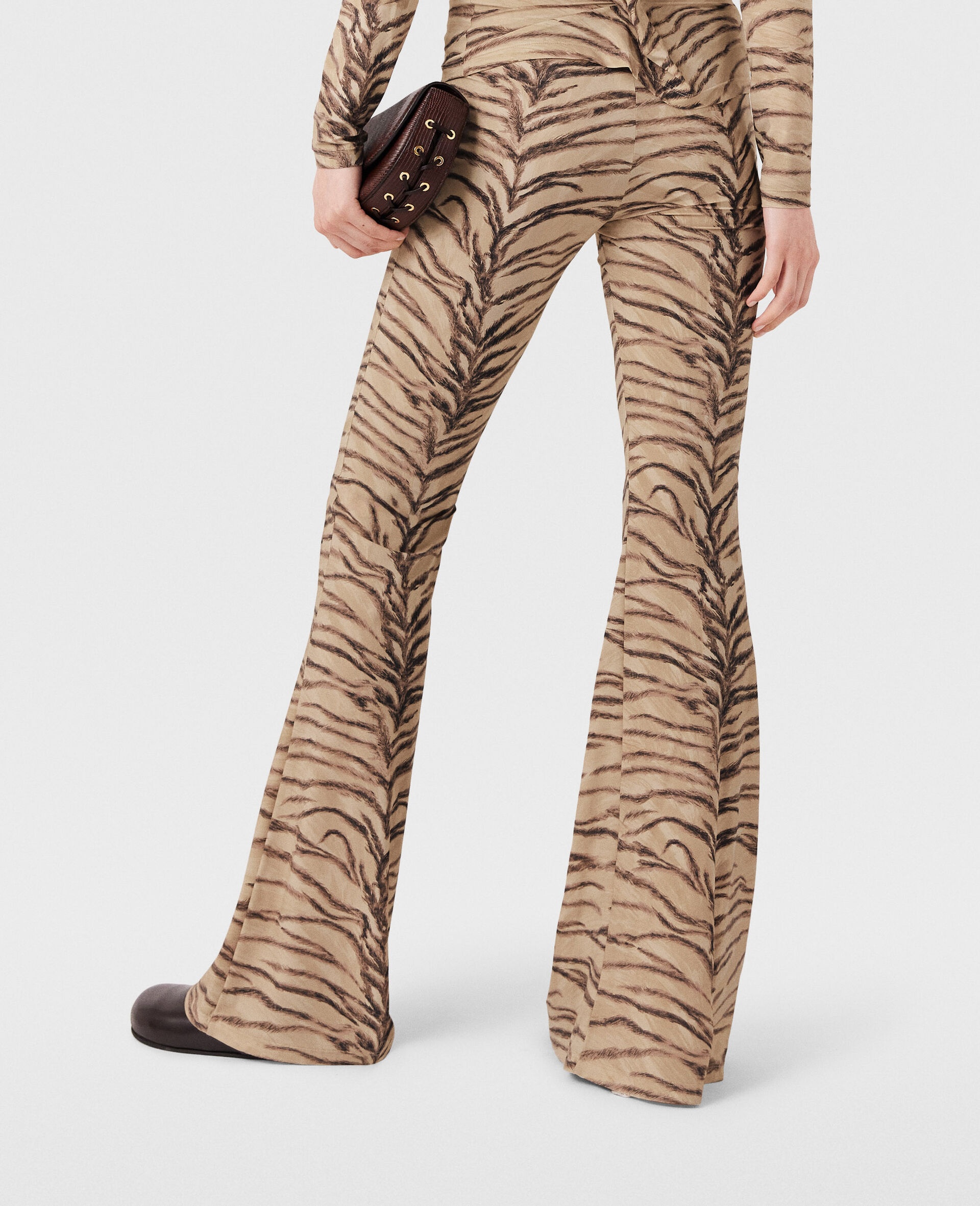 Tiger Print High-Rise Flared Pants - 3