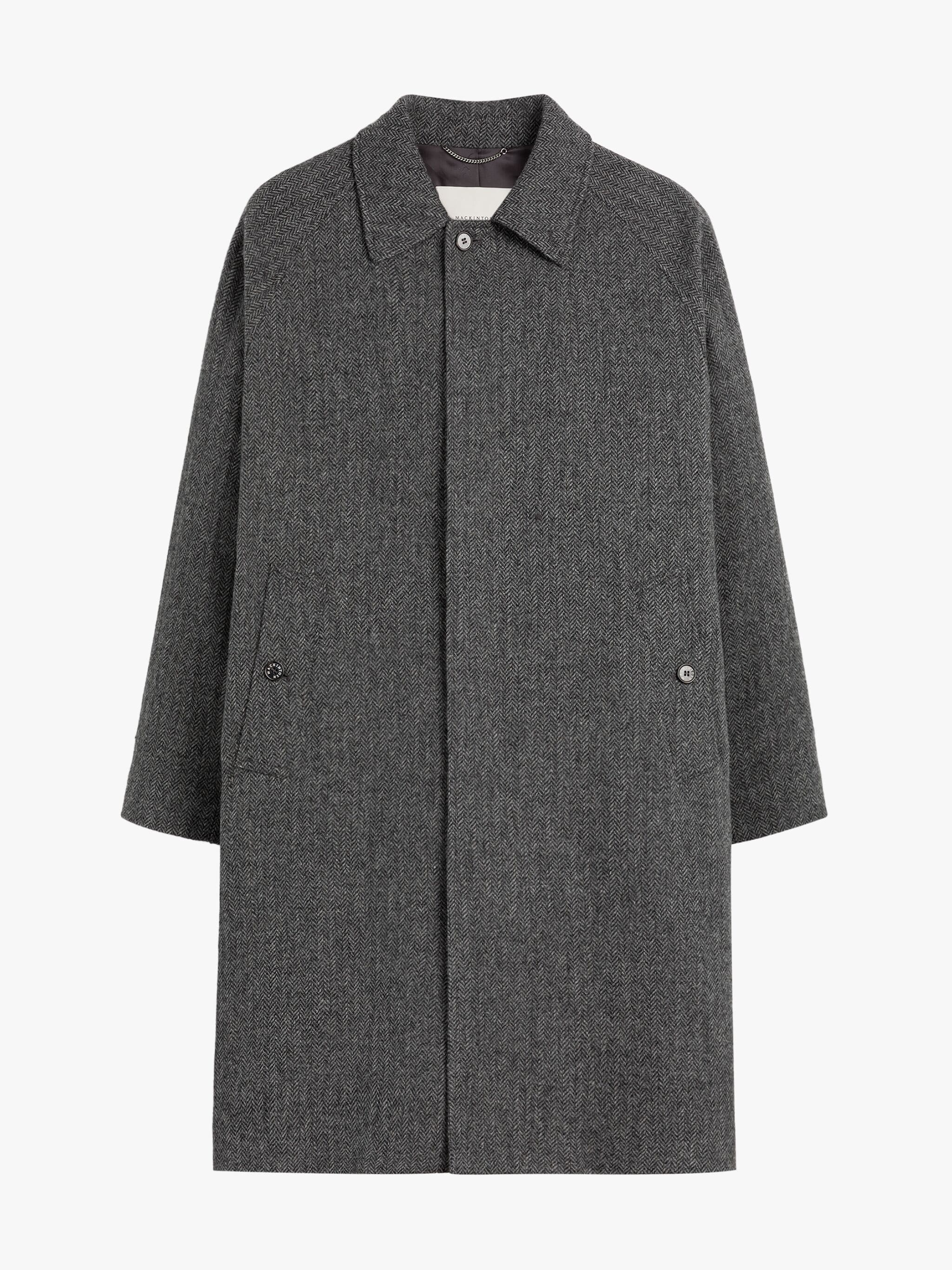 BELFORD LIGHT GREY WOOL BALMACAAN COAT - 5