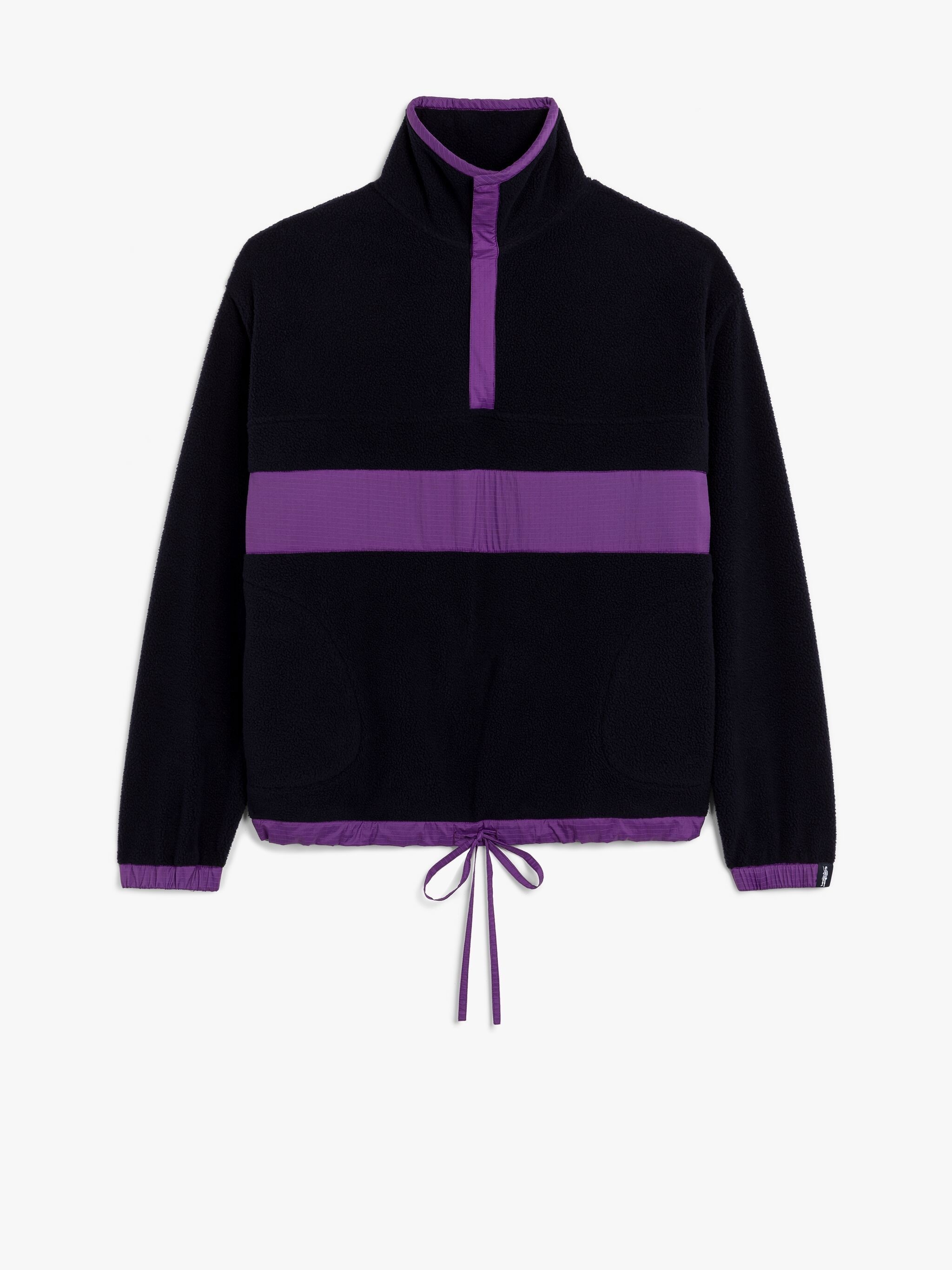 PURPLE & NAVY FLEECE POPOVER JACKET - 1