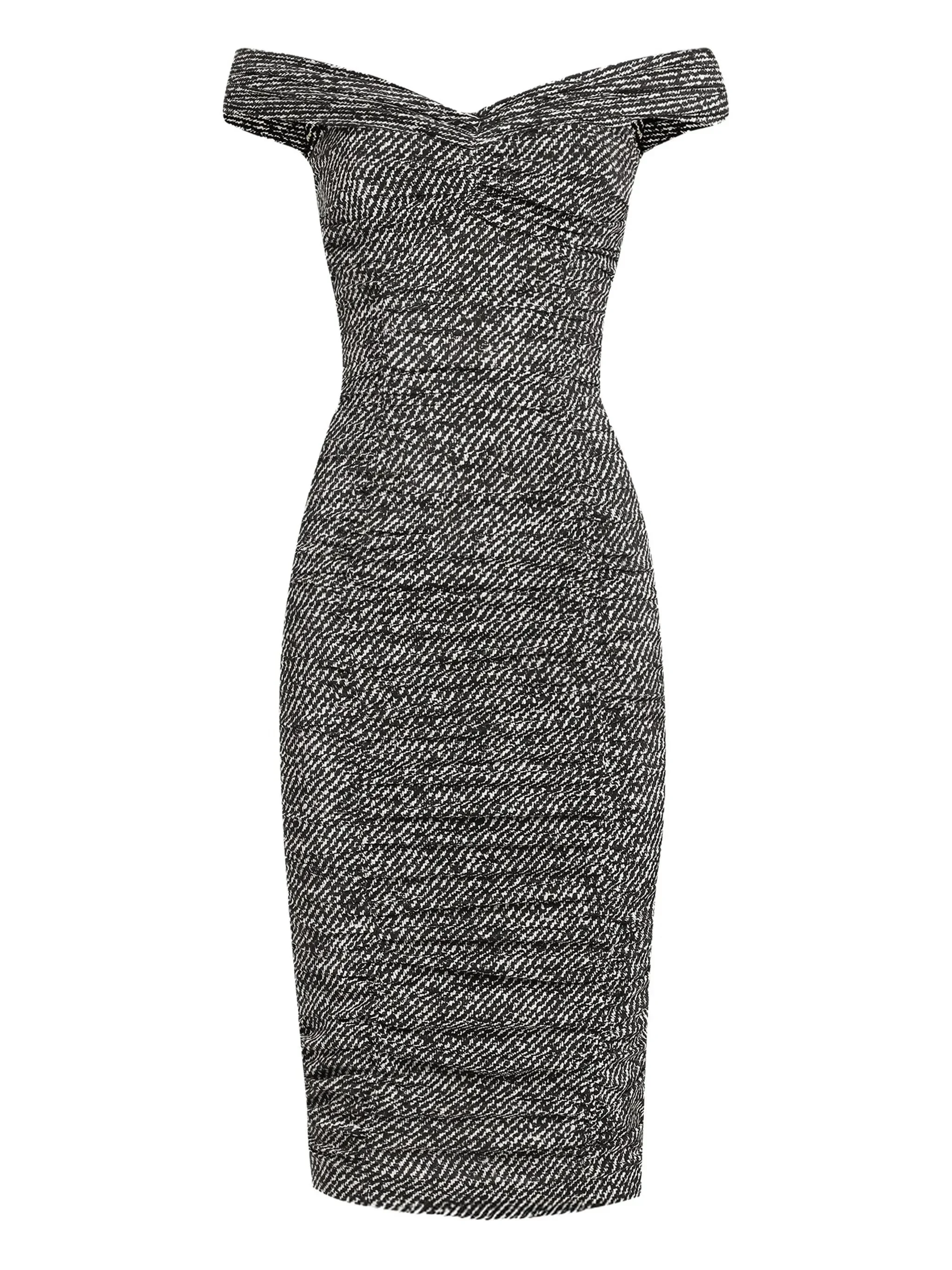 off-shoulder midi dress - 1