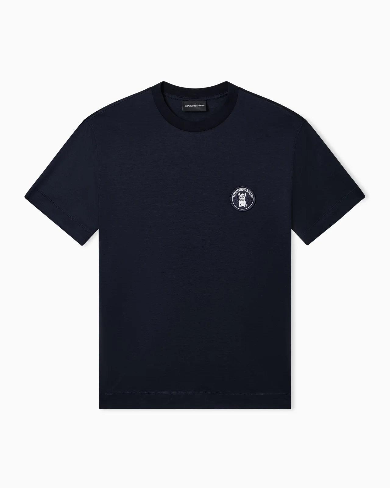 LYOCELL-BLEND JERSEY T-SHIRT WITH FRENCH BULLDOG PATCH - 1