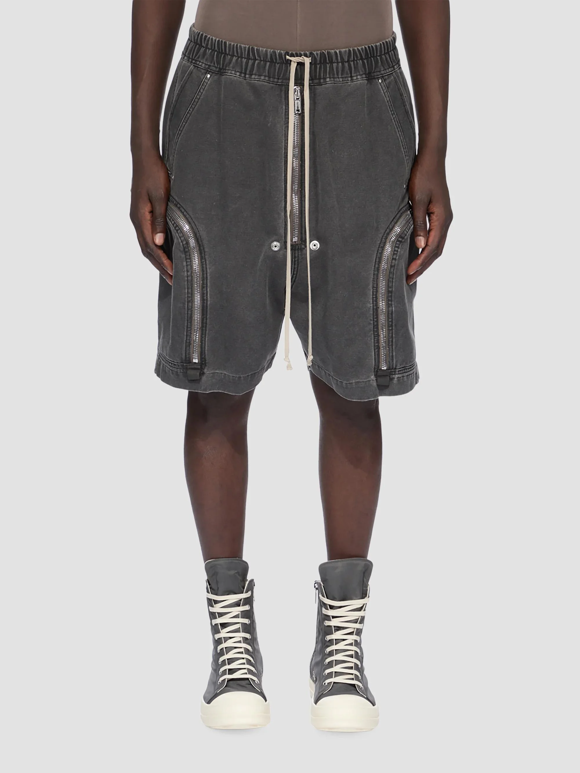 Men's Bauhaus Denim Track Shorts - Gravel - 1