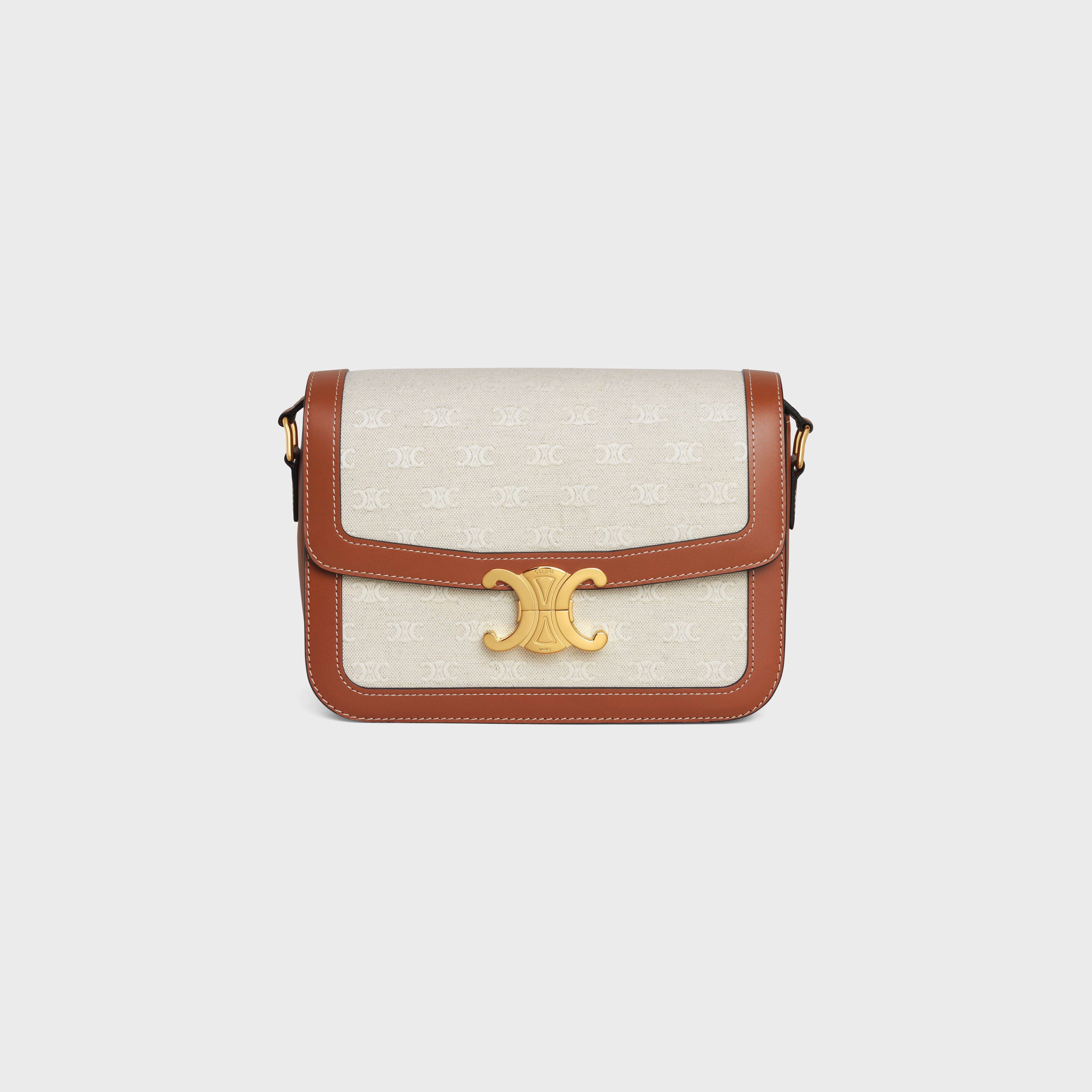 Classique Triomphe Bag in TEXTILE WITH TRIOMPHE ALL-OVER AND CALFSKIN - 1