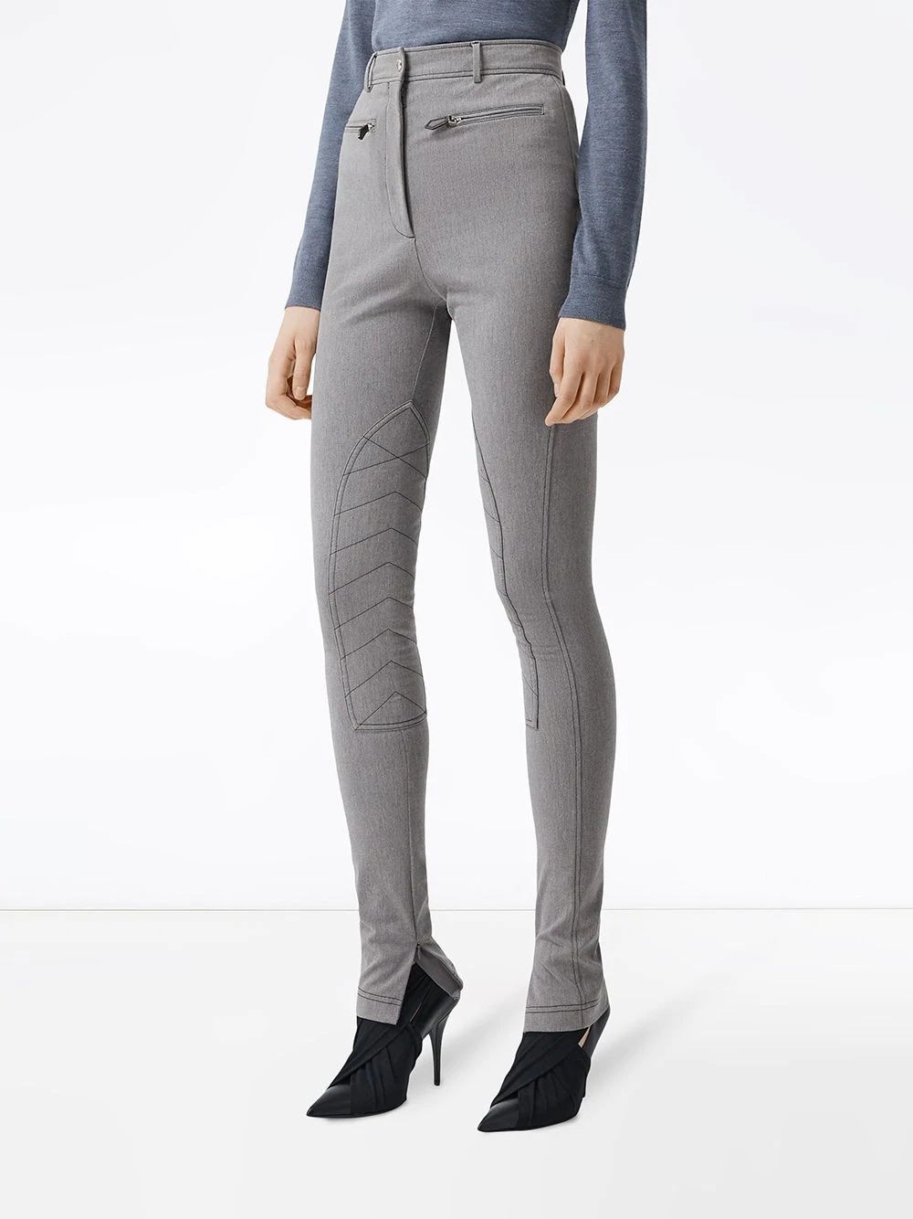 zip detail trousers - 3