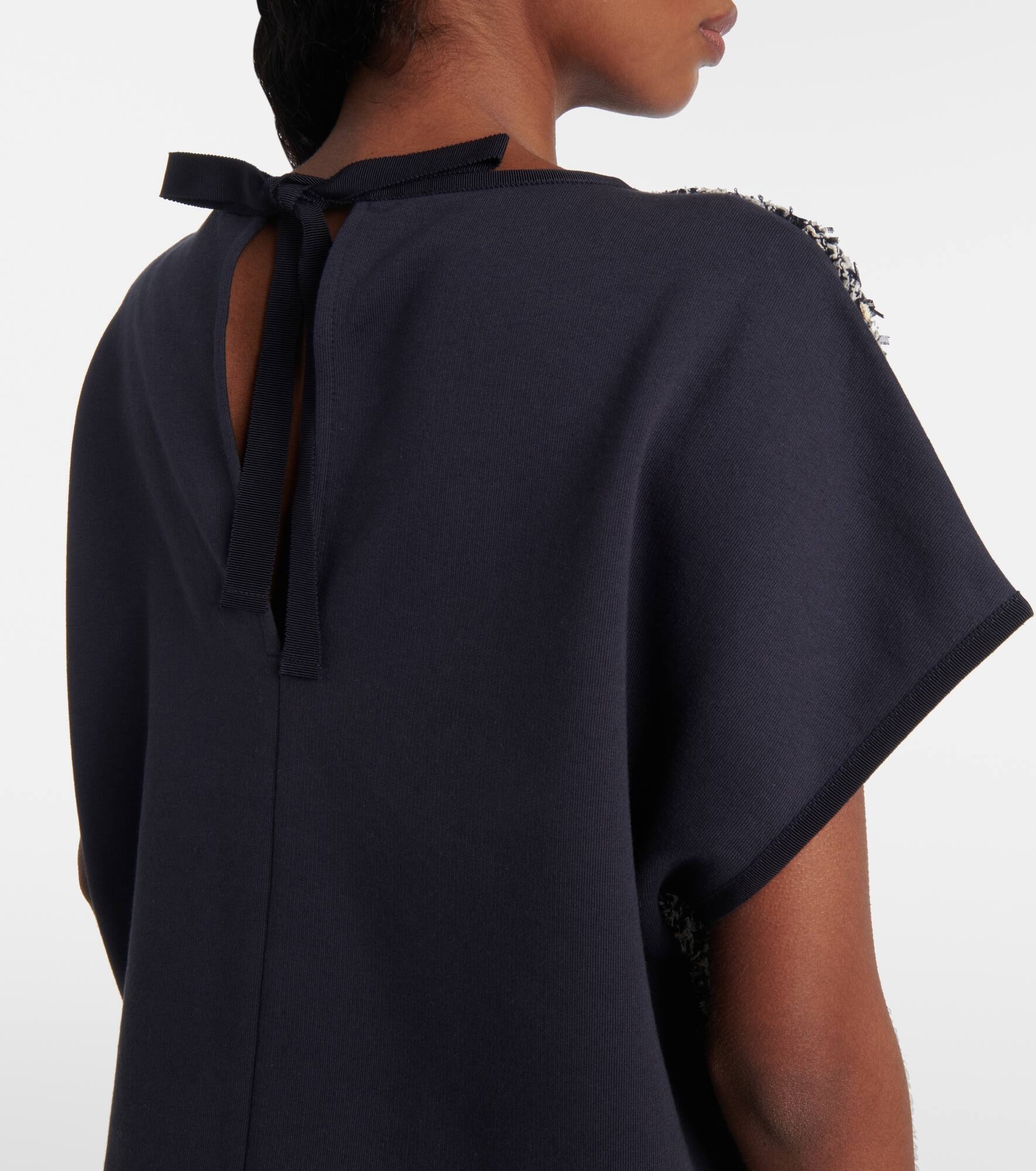 Cotton-blend tweed satin top - 6