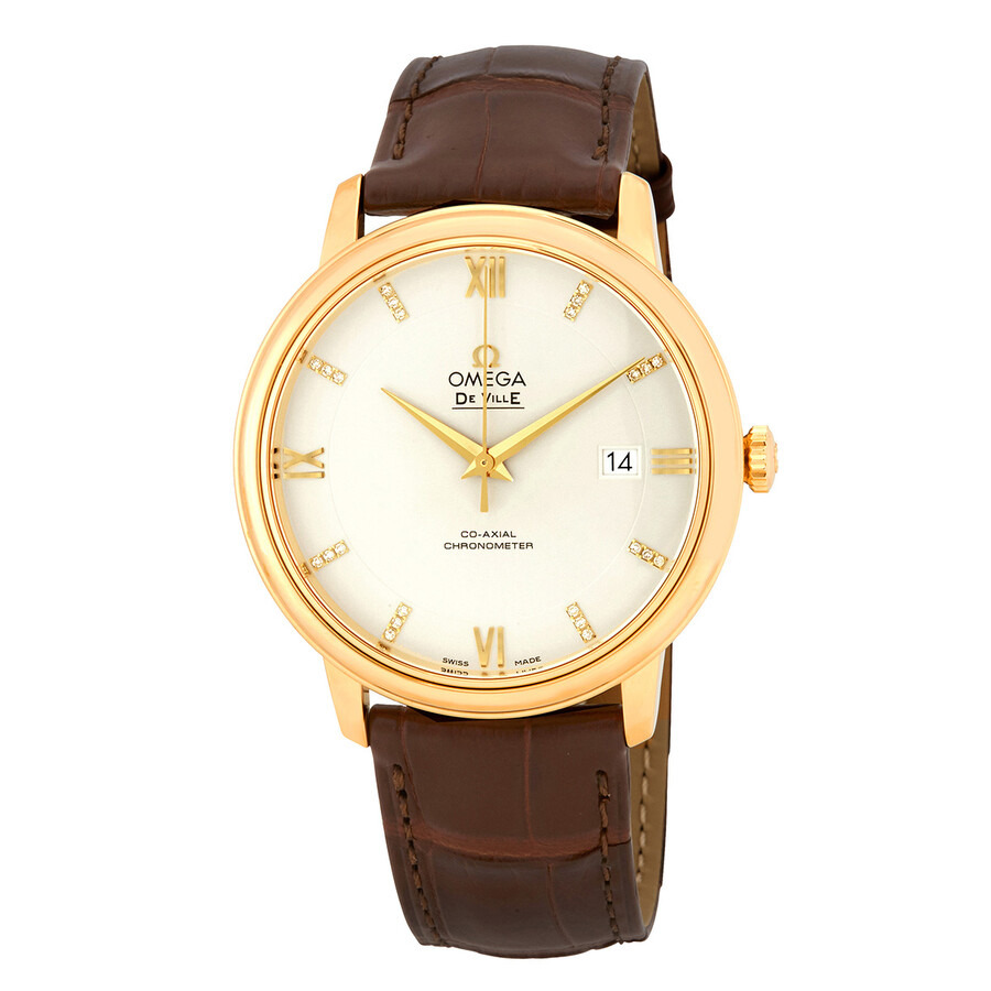 Omega De Ville Co-Axial  Automatic Silver Dial Brown Leather Men's Watch 42453402052001 - 2