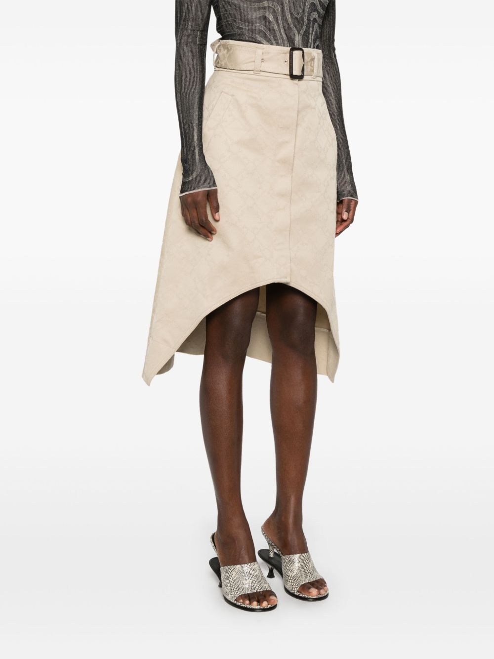 monogram 72 asymmetric midi skirt - 3