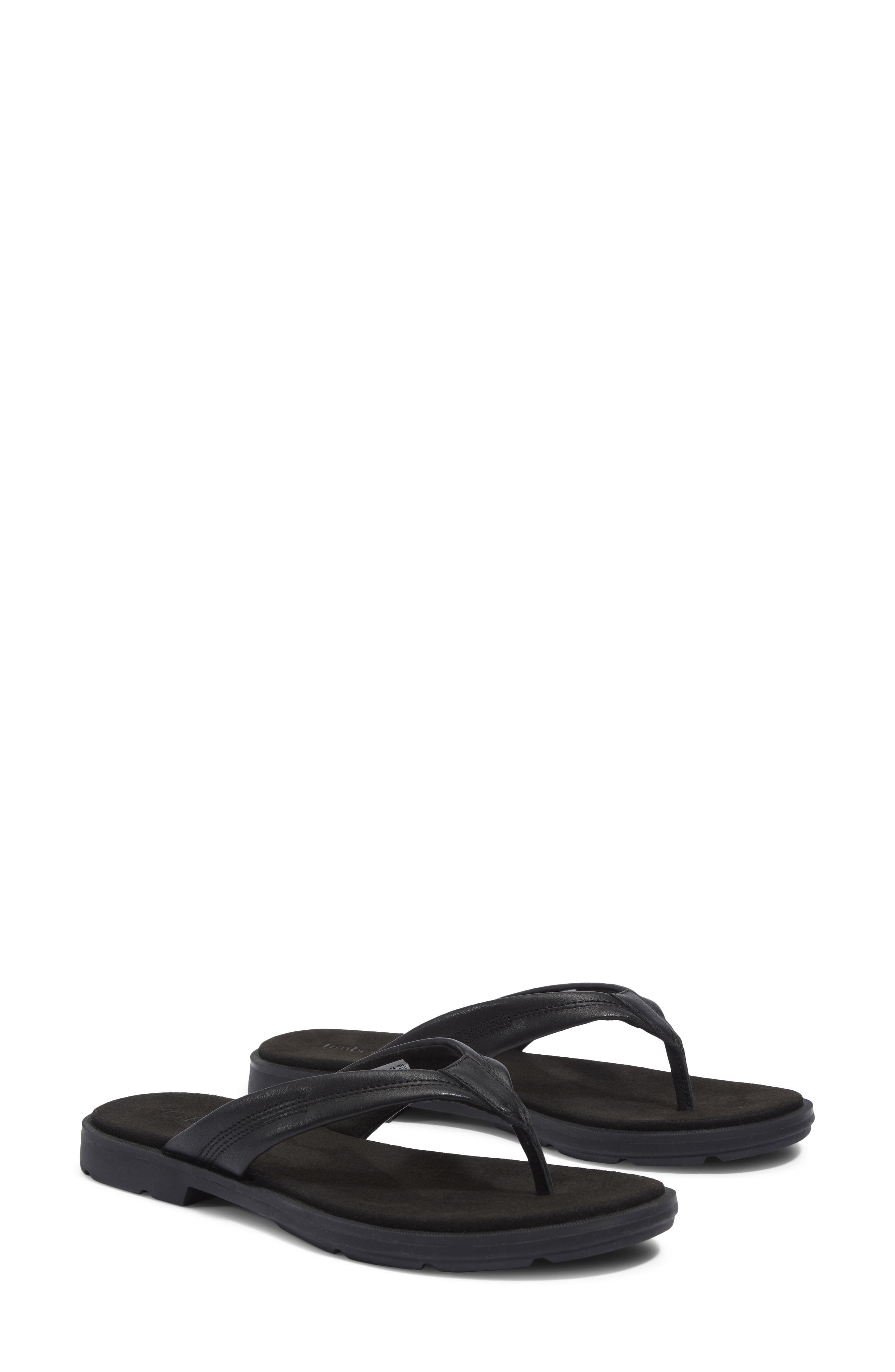 Timberland Calista Bay Flip Flop in Black Full Grain at Nordstrom - 6