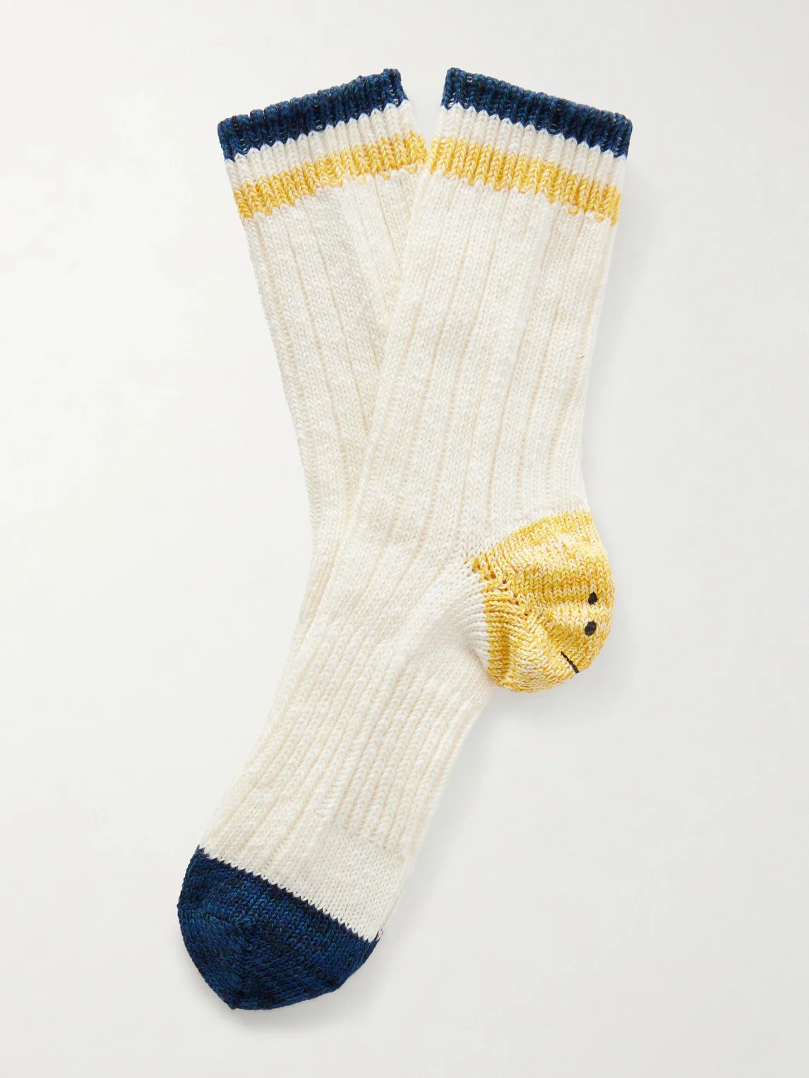 Ivy Rainbowy Happy Heel Cotton and Hemp-Blend Socks - 1