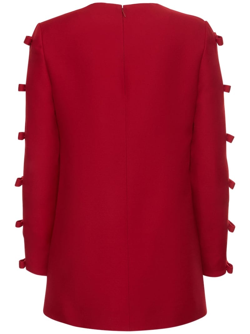 Wool & silk crepe bows l/s top - 3