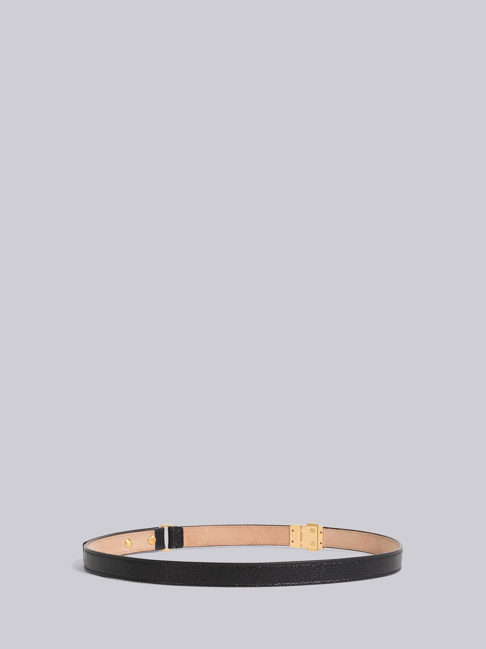 Pebble Grain Leather Clip Buckle Belt - 3