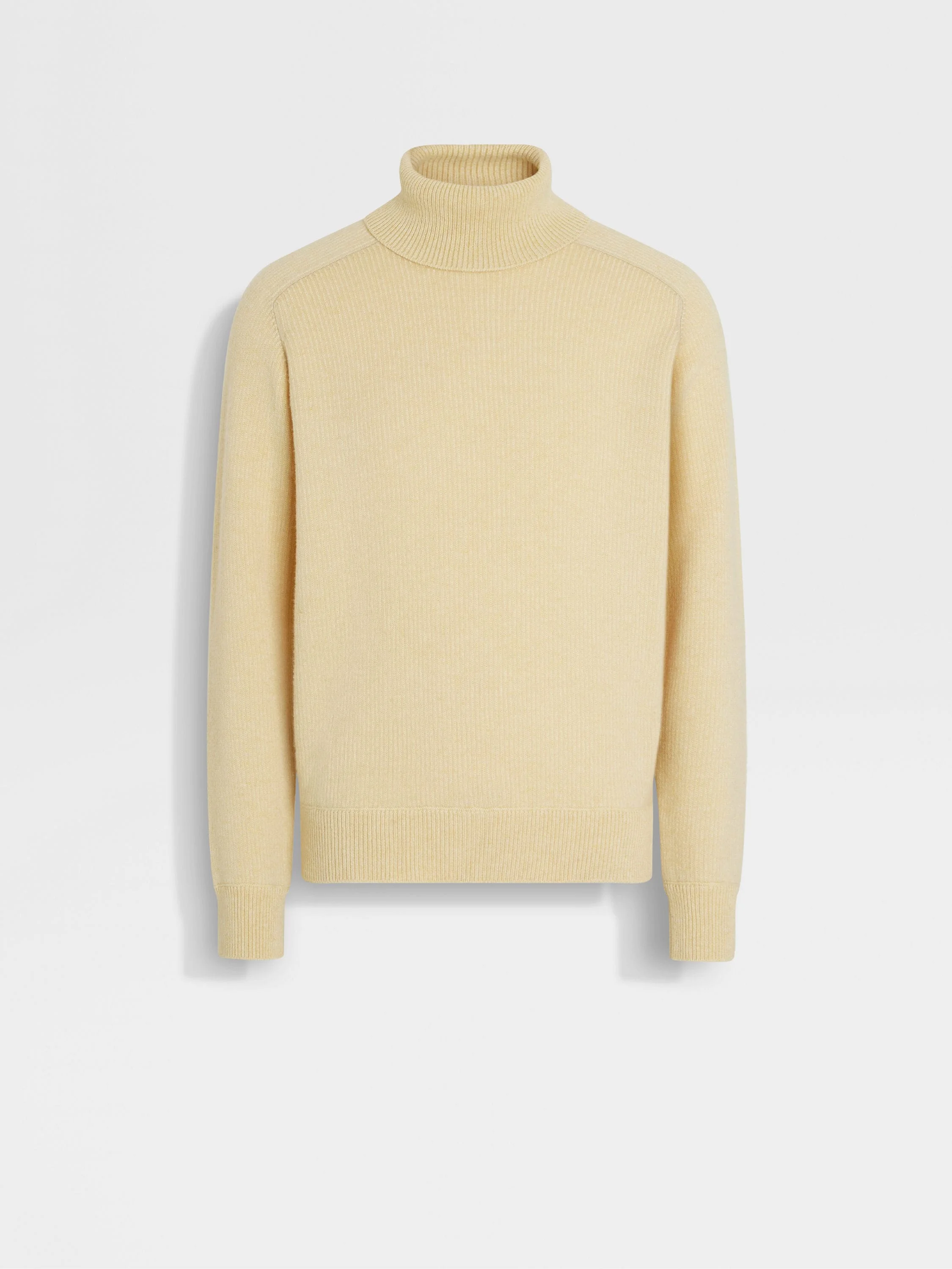 PASTEL YELLOW MULTIMÉLANGE CASHMERE TURTLENECK - 1