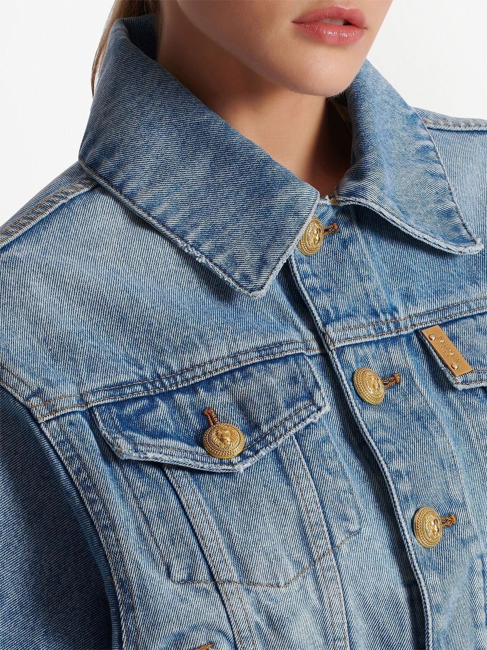 four-pocket cropped denim jacket - 6