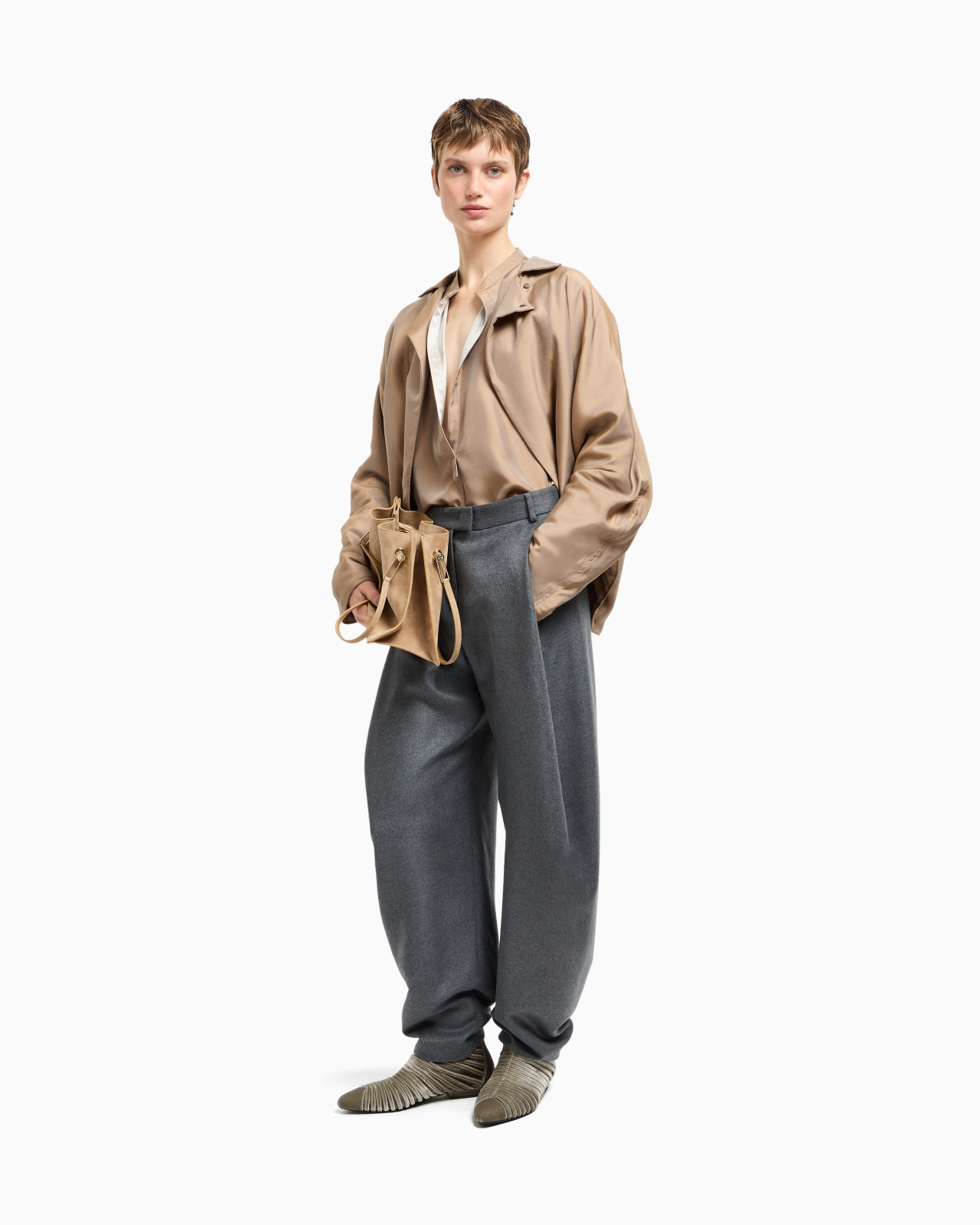 SILK SATIN BLOUSON - 2