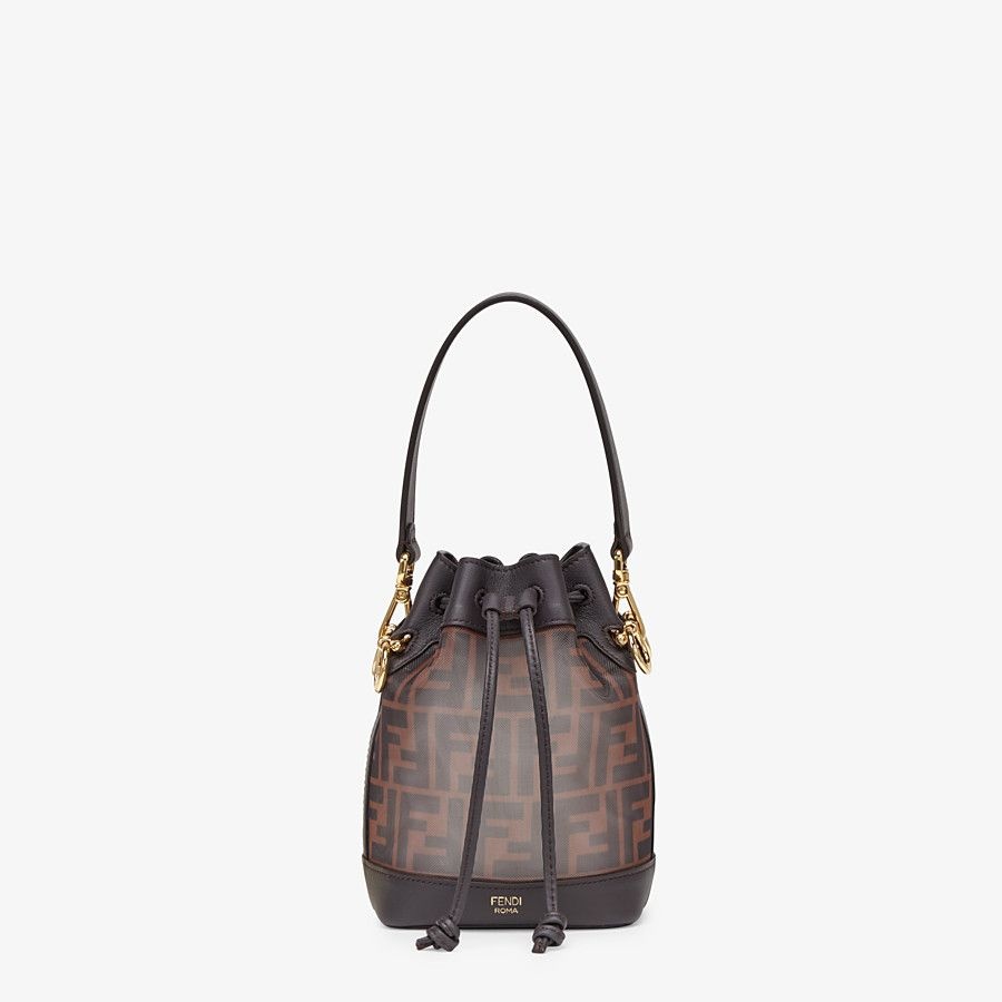 Brown tech mesh mini bag - 1