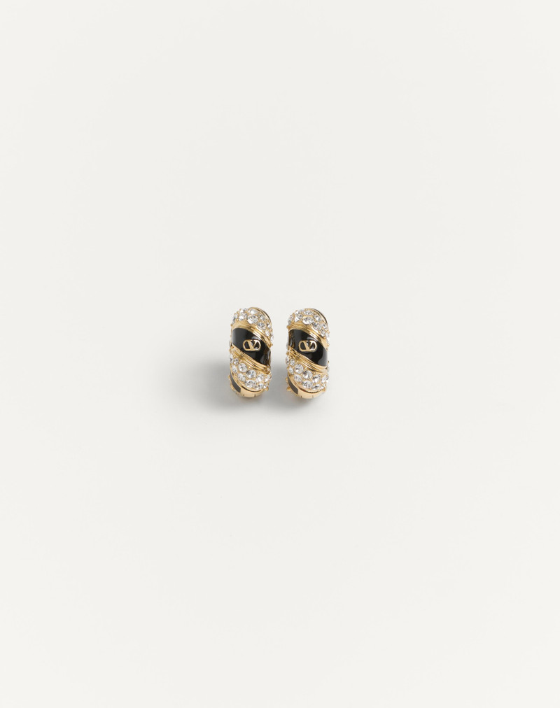 PAS PLUS METAL, ENAMEL AND SWAROVSKI® CRYSTAL EARRINGS 1