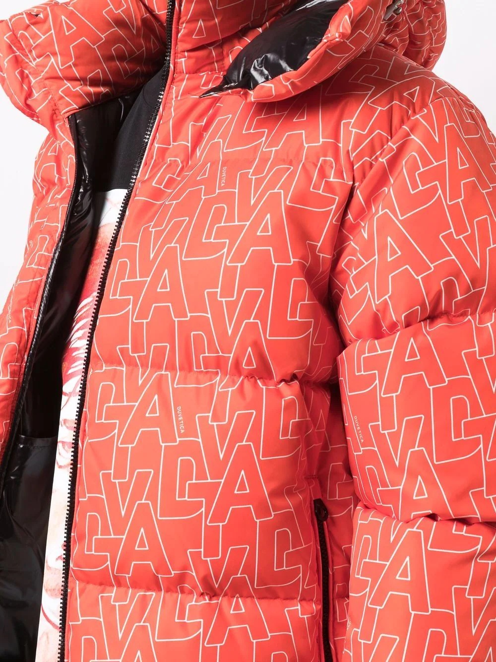 logo-print padded coat - 5