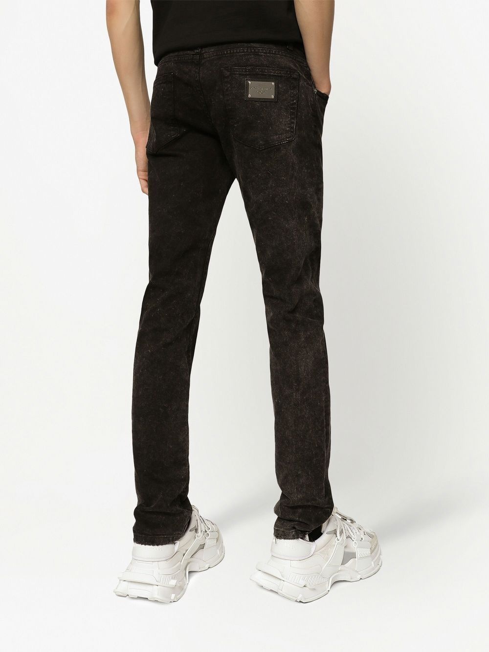 slim-fit faded denim jeans - 5