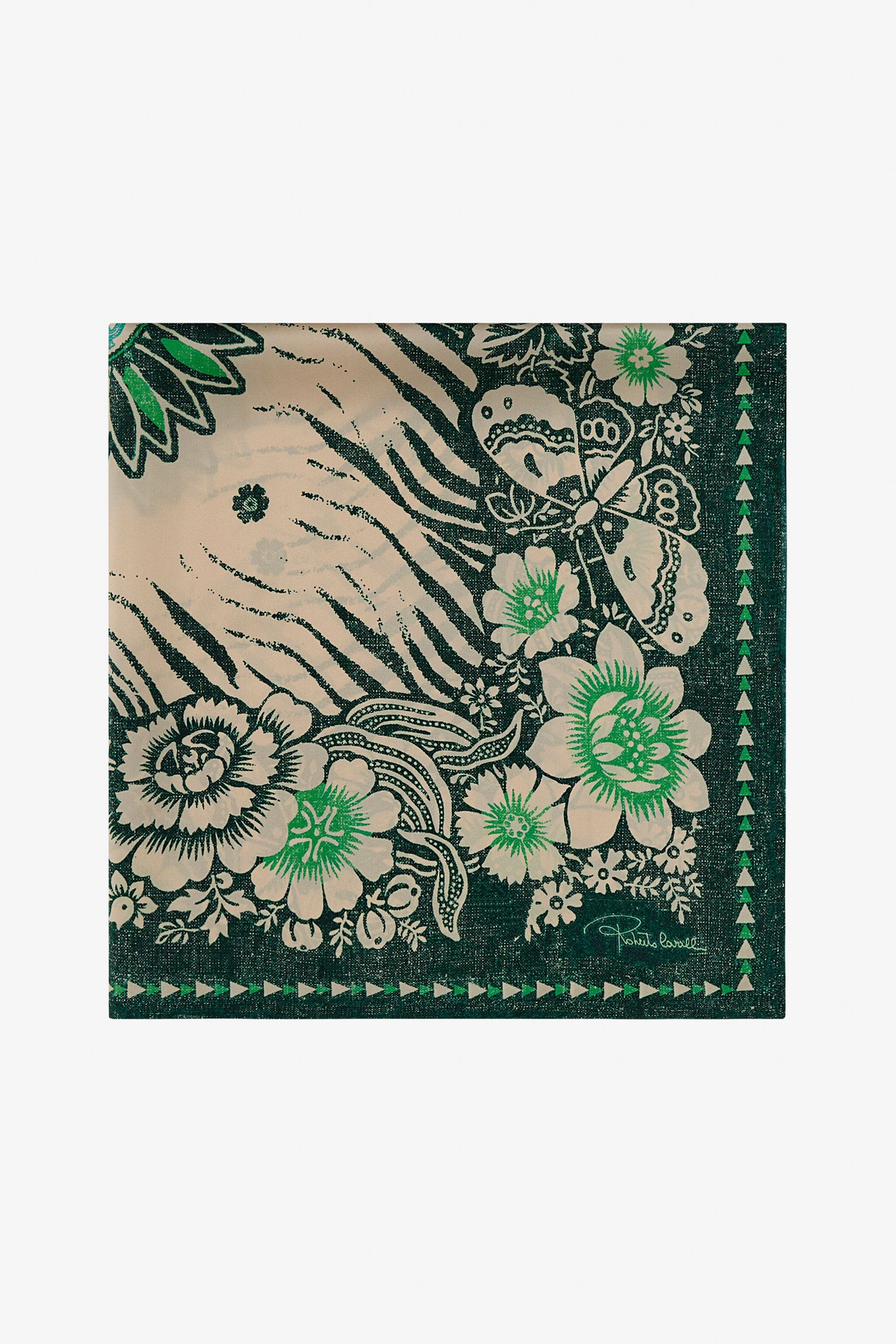 Scarf with Zebra Pattern and Mirror Snake Monogram - 2
