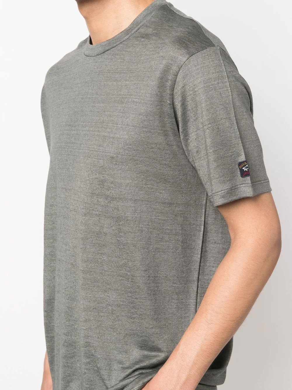 crew neck short-sleeved linen T-shirt - 5