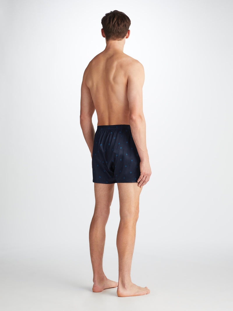 Men's Classic Fit Boxers Brindisi 106 Silk Satin Navy - 4