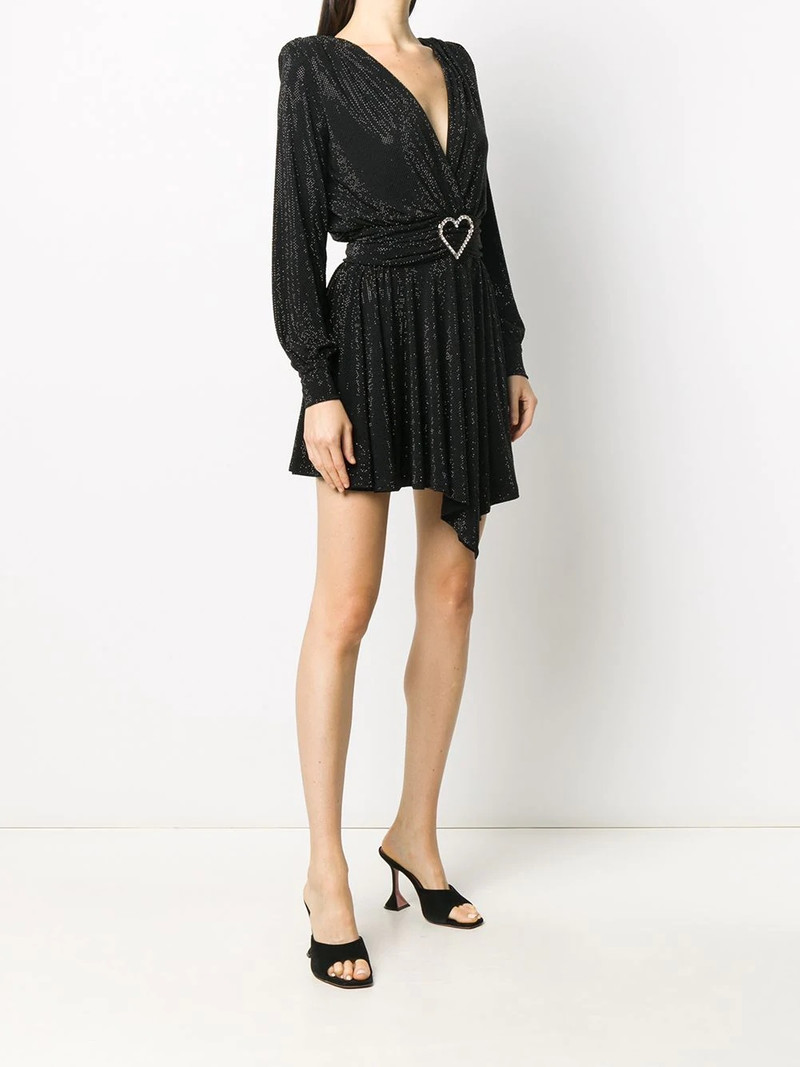 plunging v-neck mini dress 3