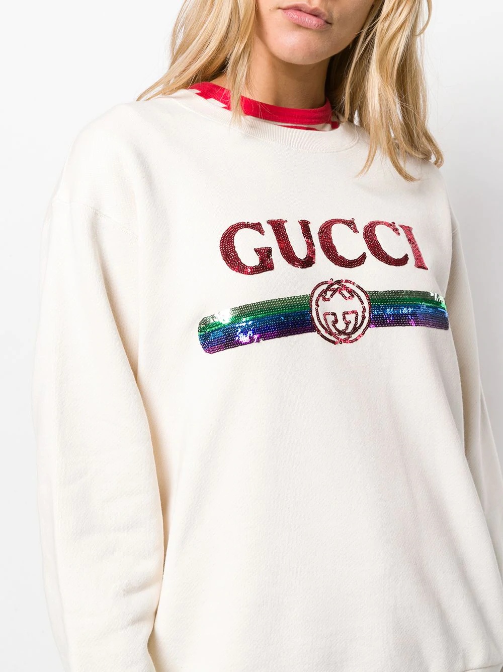 sequin logo sweatshirt - 1