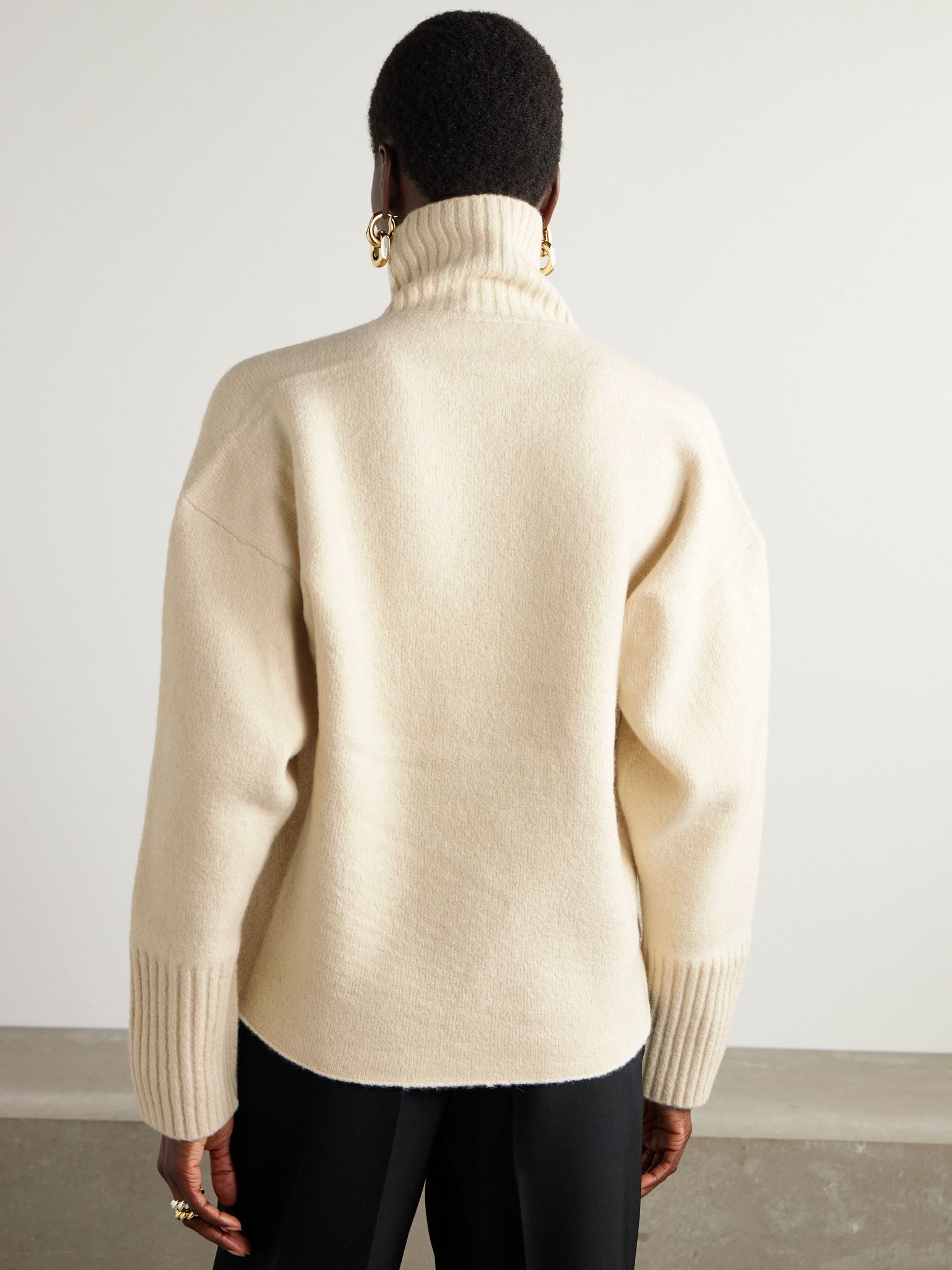Sandra cashmere-blend turtleneck sweater Ecru - 3