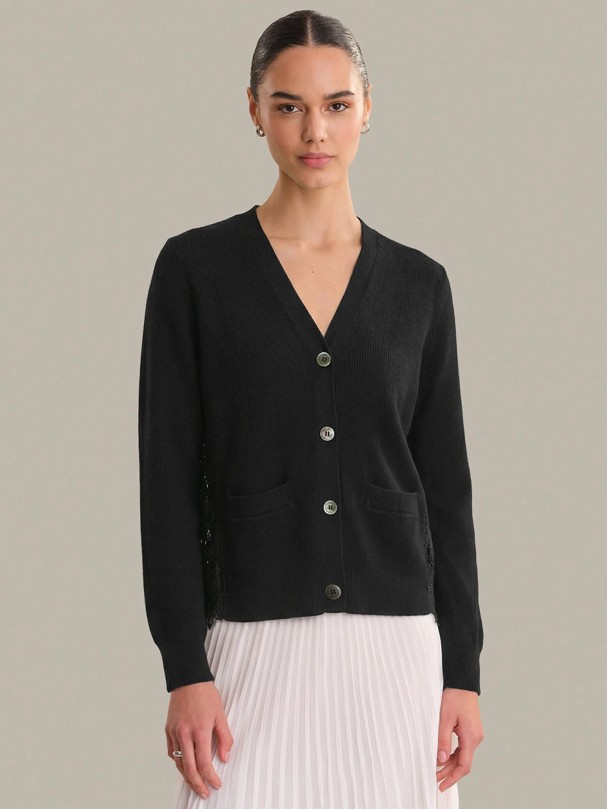 Sylvie: Lace x Cotton Cardigan - 1