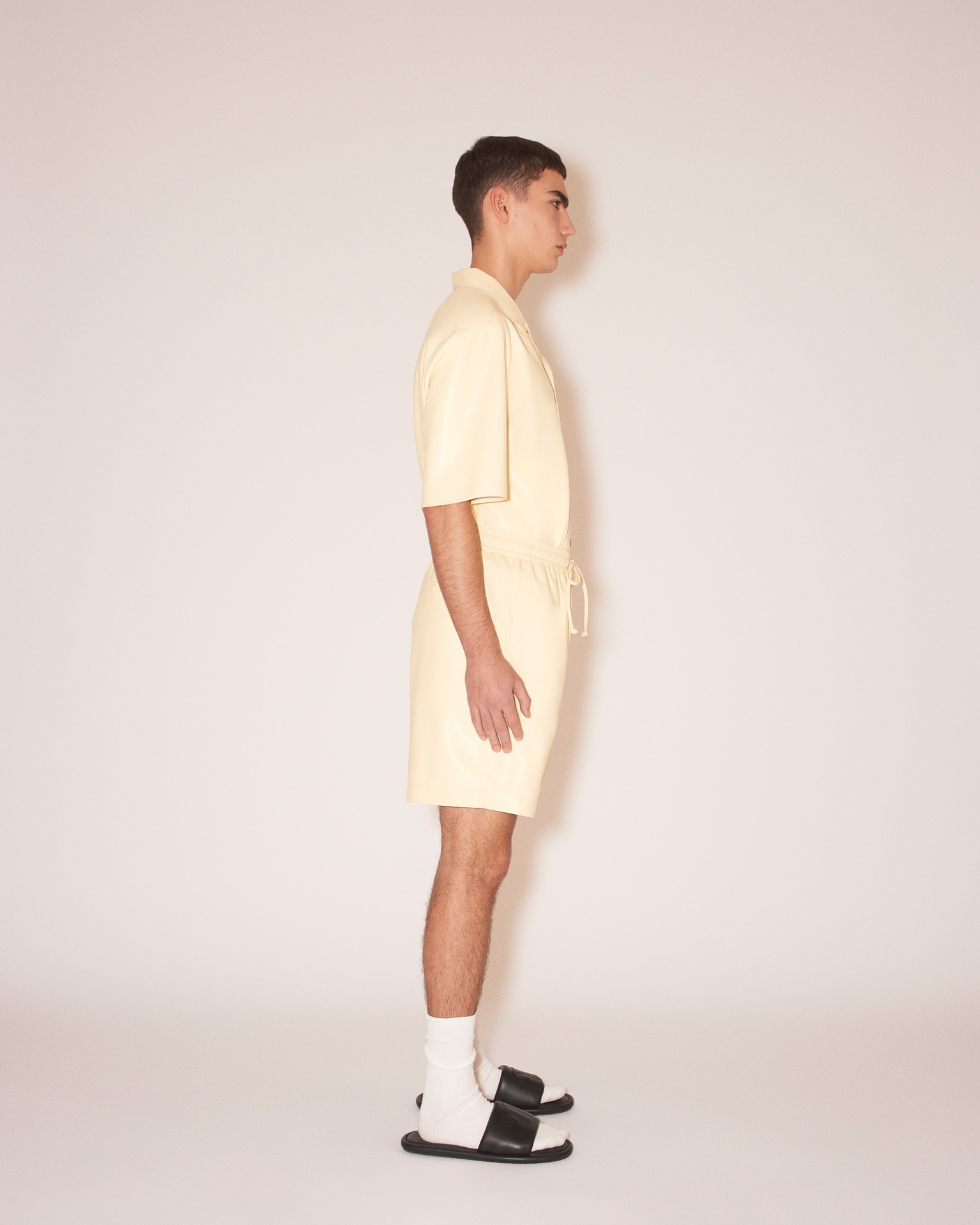DOXXI - Vegan leather shorts - Vanilla - 4