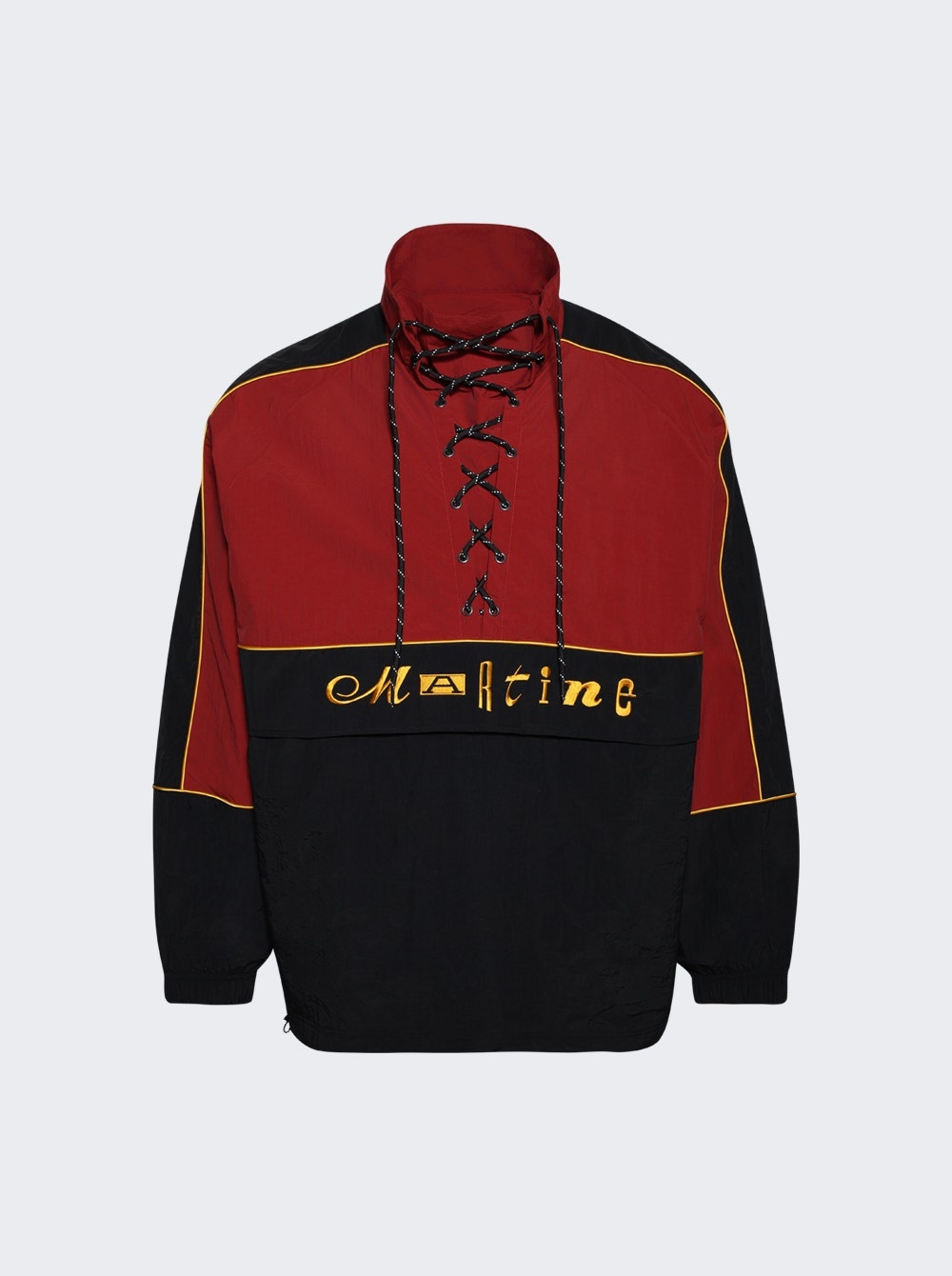 Lace Up Pullover Black And Burgundy - 1