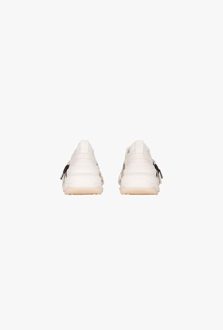 Balmain x Dogpound -White leather and knit B-Bold low-top sneakers with straps - 3