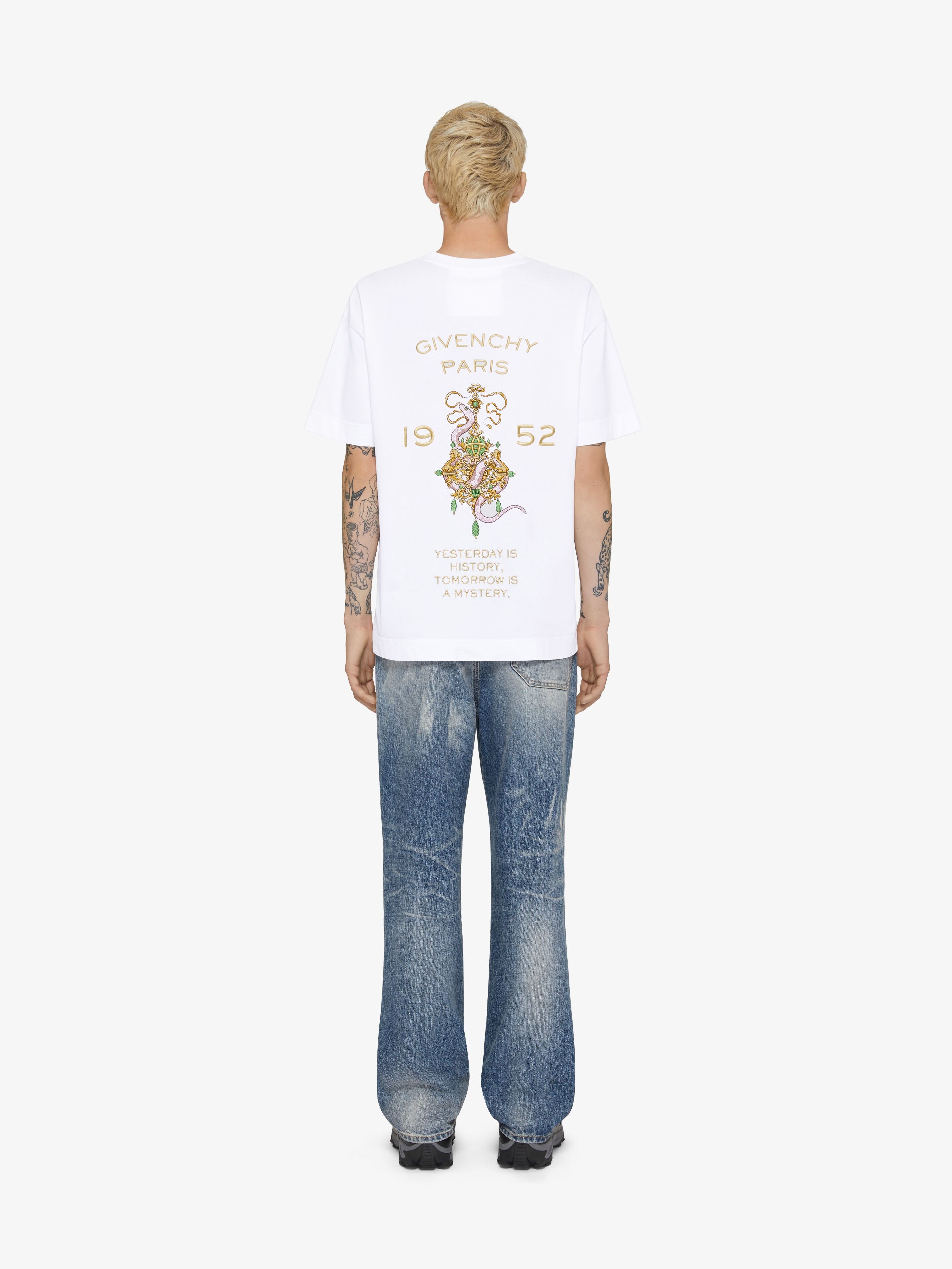 T-SHIRT IN COTTON WITH CHANDELIER SNAKE EMBROIDERIES - 3