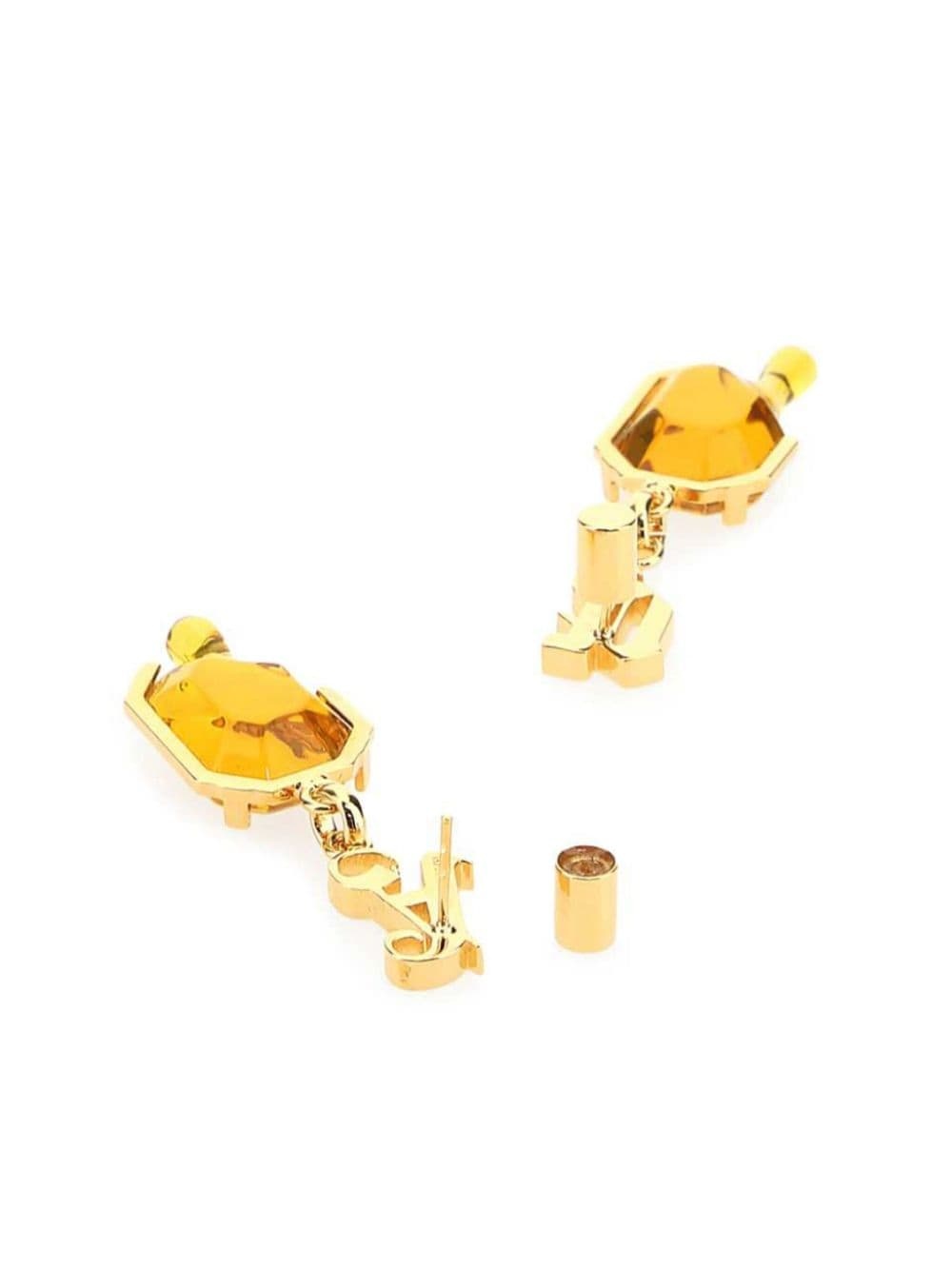 stone-pendant earrings - 3