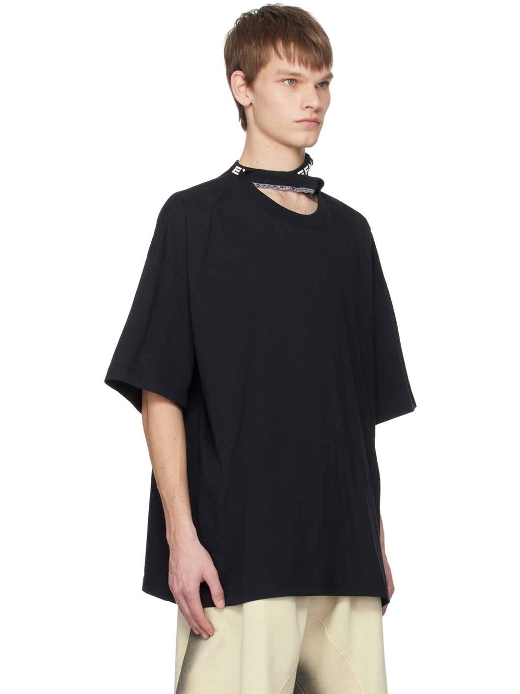 Black Triple Collar T-Shirt - 2