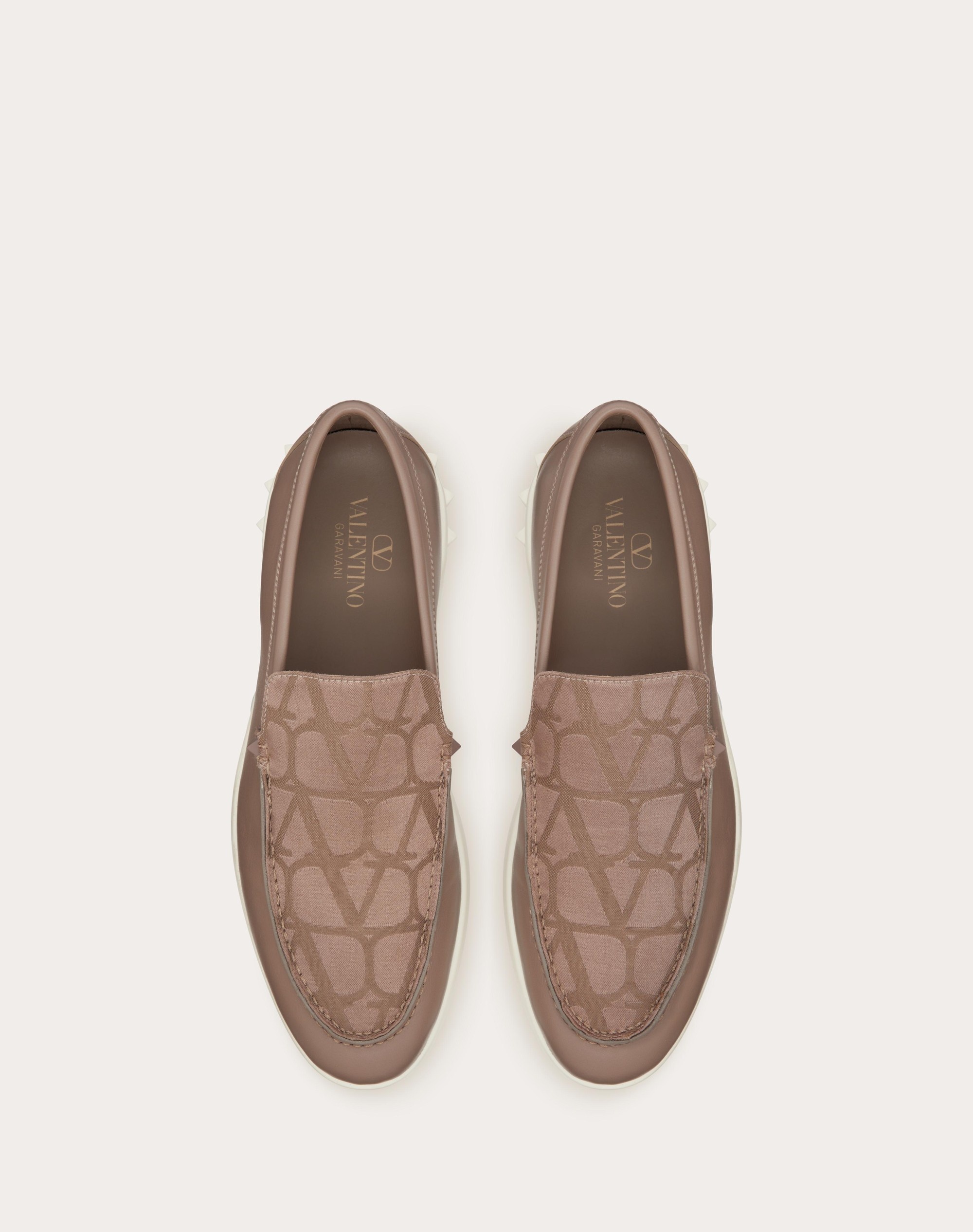 LEISURE FLOWS SLIP-ON IN CALFSKIN AND TOILE ICONOGRAPHE TECHNICAL FABRIC - 4