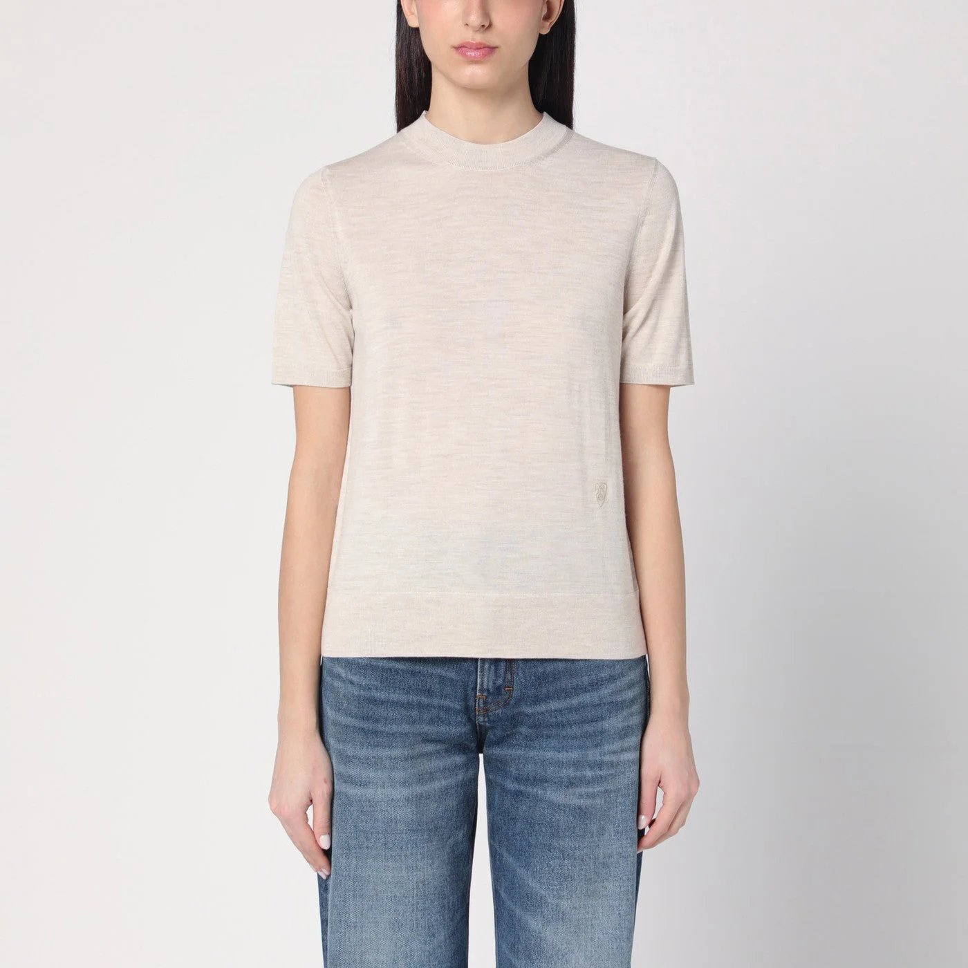 Beige wool sweater - 1