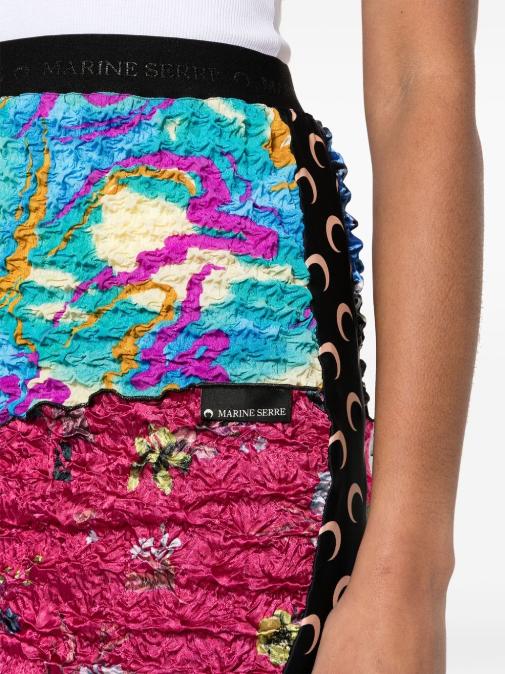 crinkled patchwork skirt - 5