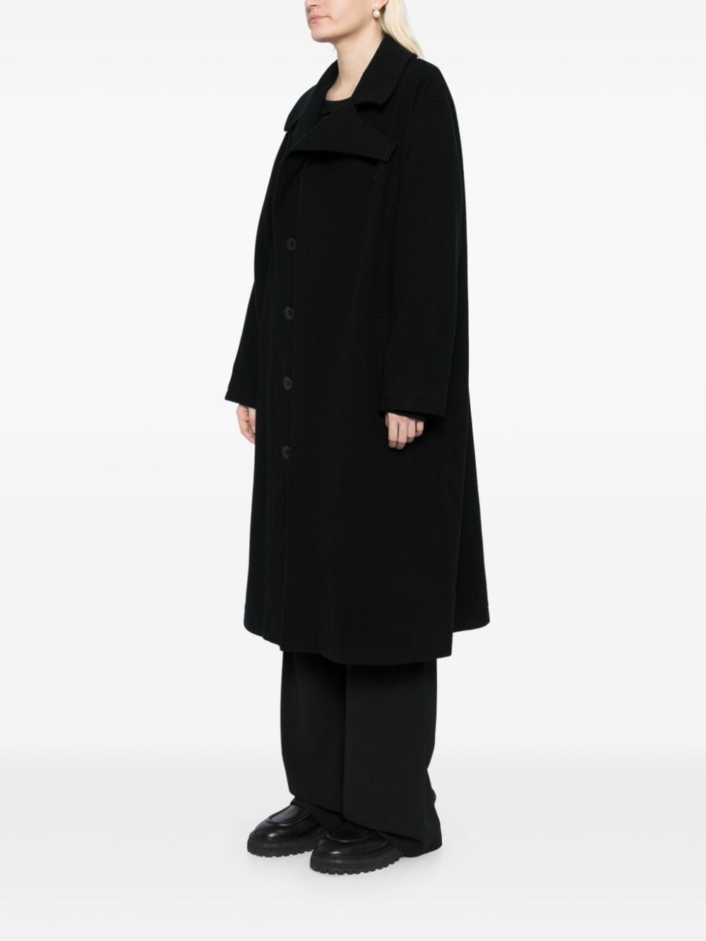 wool single-breasted coat - 3