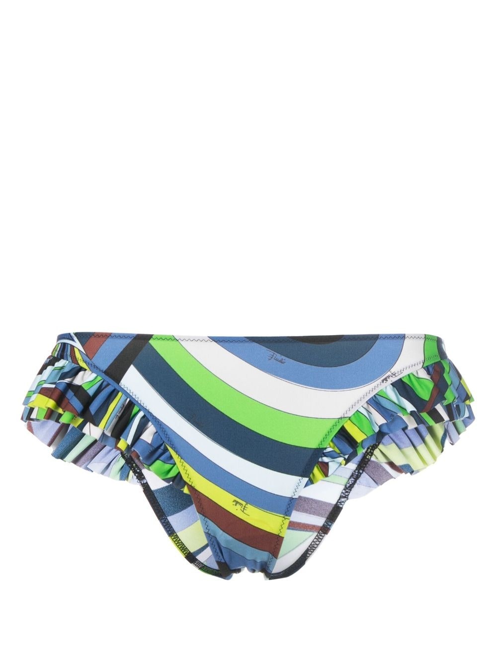 graphic-print ruffled bikini bottoms - 1