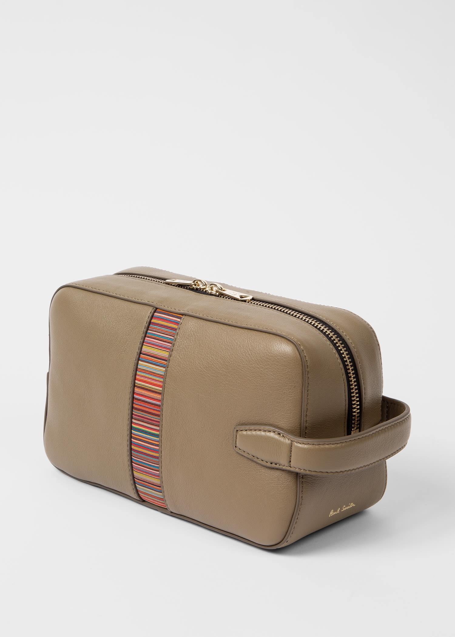 Leather 'Signature Stripe' Wash Bag - 3