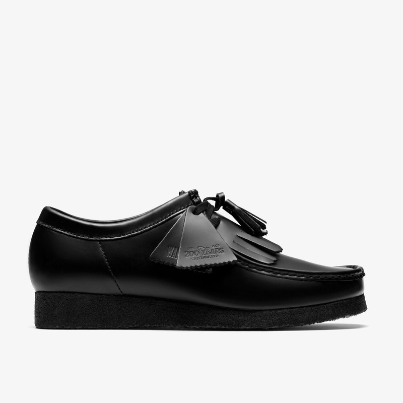 Wallabee Black Hi Shine Leather 1