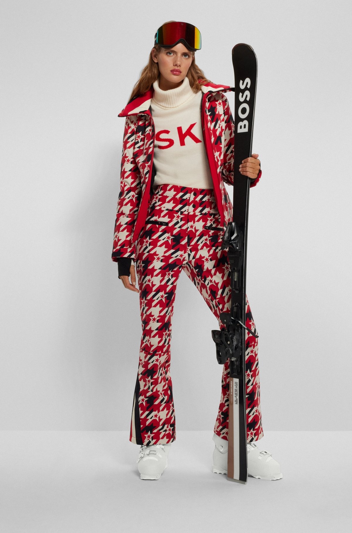 BOSS X PERFECT MOMENT SLOGAN SWEATER IN VIRGIN WOOL - 3