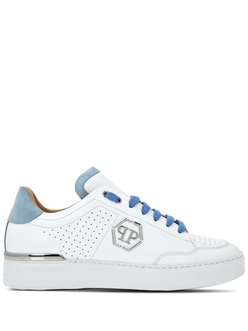 Hexagon panelled low-top sneakers 1