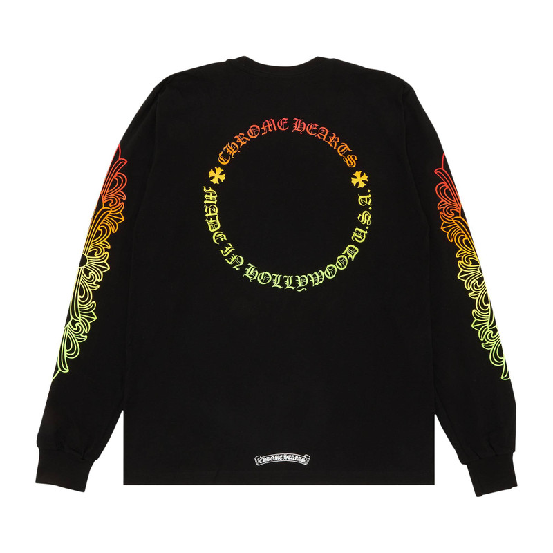 Chrome Hearts Chrome Hearts Floral Sleeve Gradient Long-Sleeve T-Shirt 'Black' outlook
