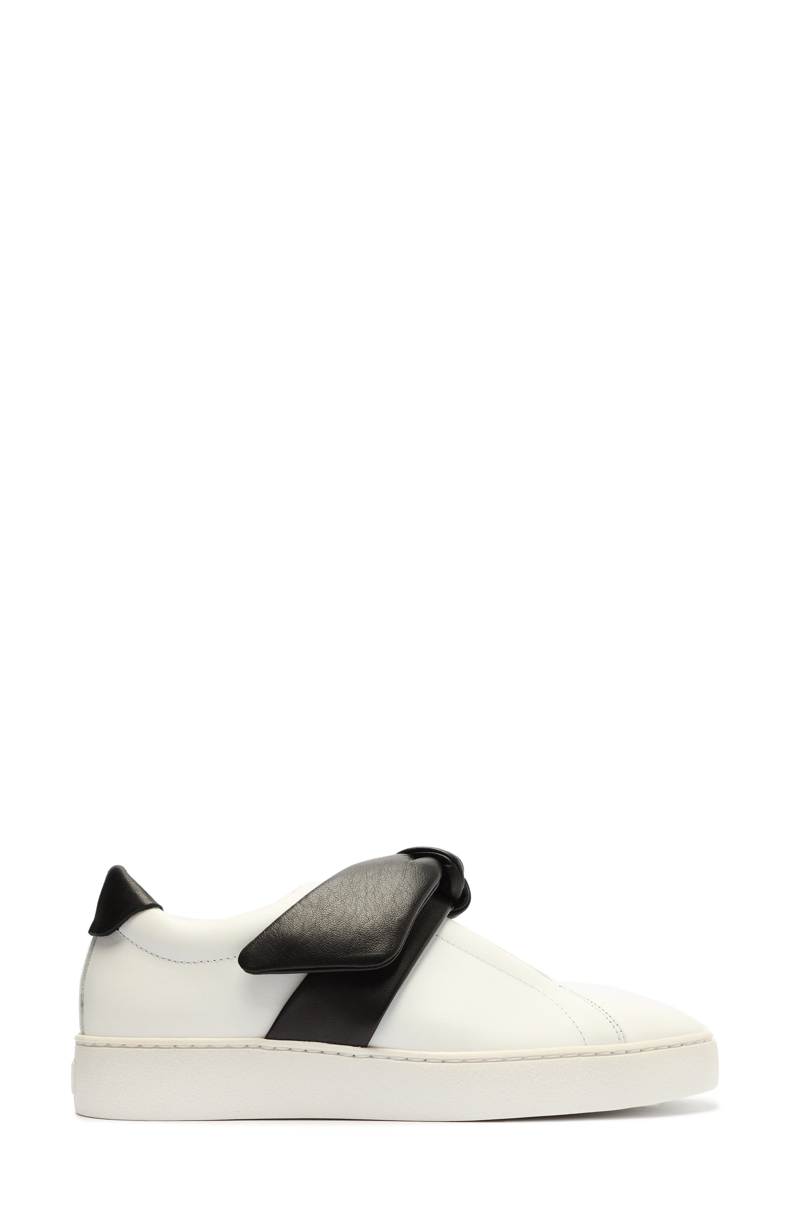 Alexandre Birman Clarita Bow Slip-On Sneaker in White/Black at Nordstrom - 3