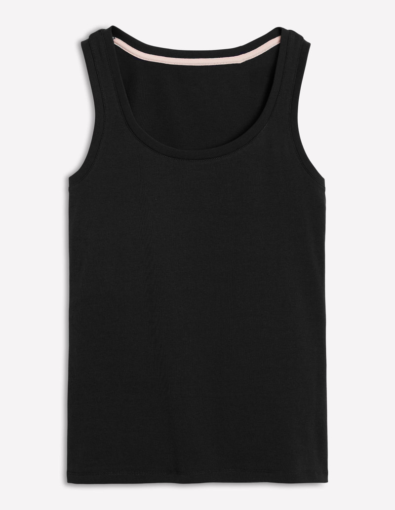 Essential Scoop-Neck Tank-Black 1