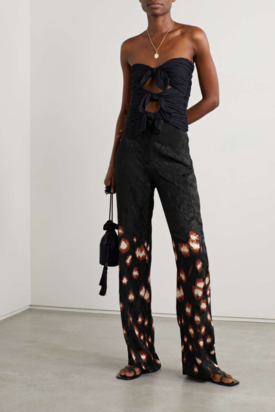 Johanna Ortiz + NET SUSTAIN Aromatic Evenings printed satin-jacquard straight-leg pants outlook