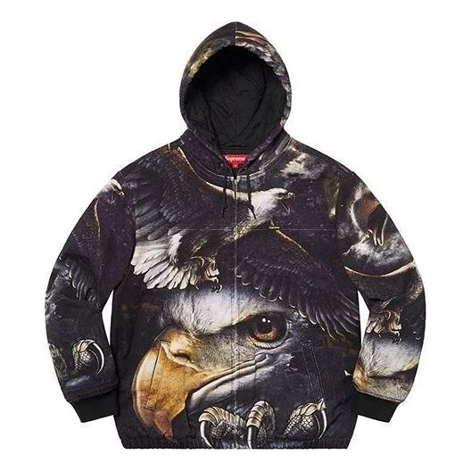 Supreme Eagle Hooded Work Jacket 'Black Yellow White' SUP-SS21-706 - 1