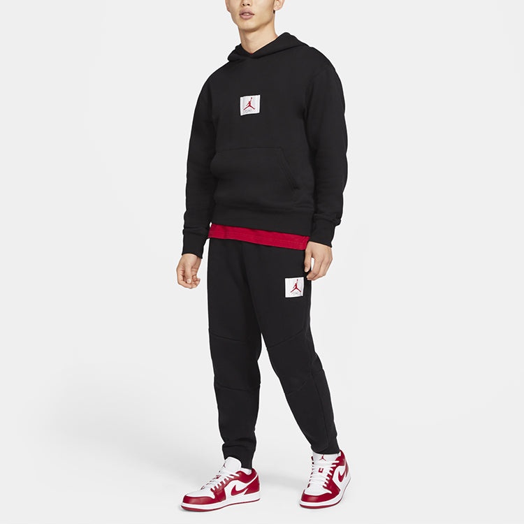 Air Jordan Flight Logo Casual Sports Fleece Lined Pullover Black CZ8261-010 - 3
